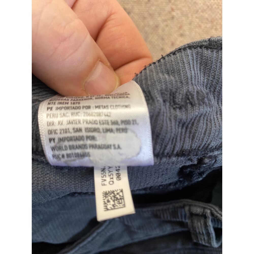American Eagle Hi Rise Flare Corduroy Jeans Patch Pocket Women's 14 Short Gray - Picture 9 of 10